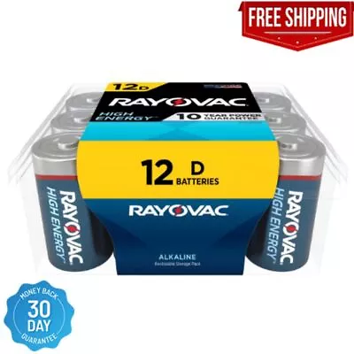 Rayovac High Energy D Batteries (12 Pack) Alkaline D Cell Batteries • $12.97