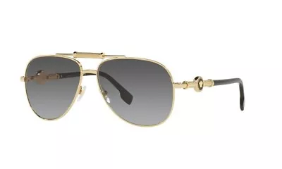 NWT Versace Sunglasses VE2236 100211 GOLD / GREY GRADIENT 59MM NEW IN BOX • $124.99