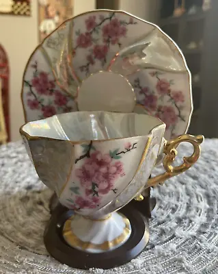 VINTAGE TEA CUP AND SAUCER LUSTERWARE UNBRANDED 1950s • $30