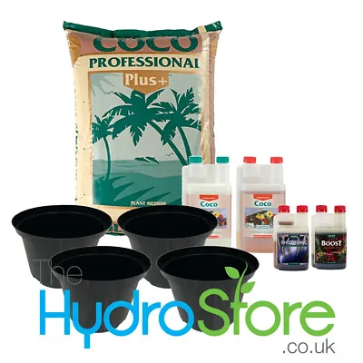 Canna Coco Pro Plus 50L Bag & 1L Canna A + B + Nutes 1L / 250ml & 4 X 10L Pots • £69.95