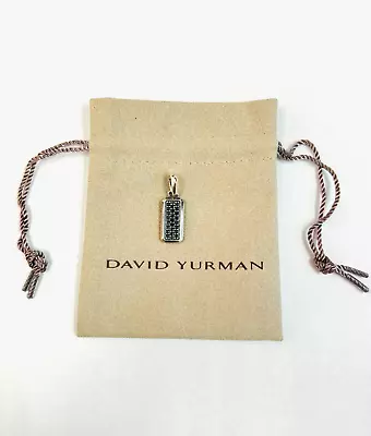 David Yurman 925 Sterling Silver Dog Tag Pendant With Black Onyx Stones 3 Rows • $319.99