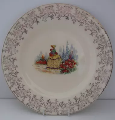 Vintage 1930s JHW Hanley ROYAL FALCON WARE Crinoline Lady 22.5cm PLATE • $19.95