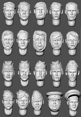 $19.94 • Buy 1:35 Resin WWII Wounded Soldier Heads 20 Pcs Unpainted Unassembled 