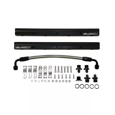 $110.99 • Buy Black Aluminum Fuel Rail W/ Middle Pipe LS1 LS3 LS6 LSX Engine Hardware Included