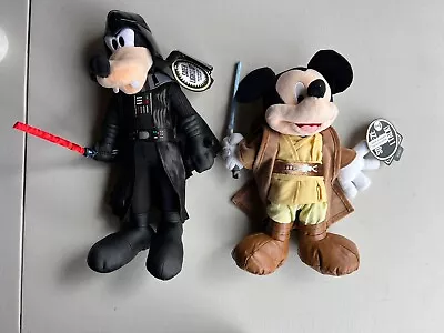 Disney Mickey Mouse Jedi Star Wars & Darth Vader  Goofy Plush Doll Original • $39.99