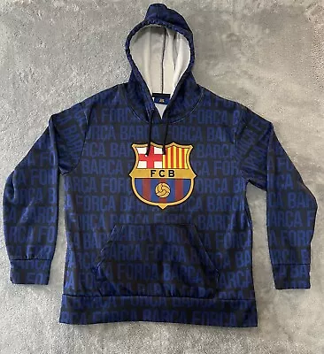 FC Barcelona Soccer Sweater With Hoodie Men’s Size L • $29