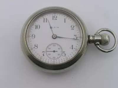 Vintage Elgin Pocket Watch Train Engraved Lever Set Grade 316 15j 18s 58mm 1909 • $60