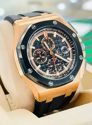 Audemars Piguet Royal Oak Offshore Chronograph 44 18K Rose Gold 26401RO B/Papers • $39900