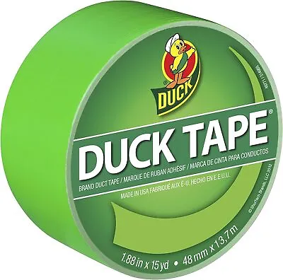 Duck Brand 1265018 Color Duct Tape Neon Lime Green 1.88 Inches X 15 Yards Ro • $8.39