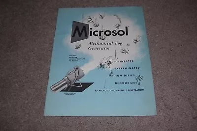 Microsol Mechanical Fog Generator Vintage Catalog • $9.95