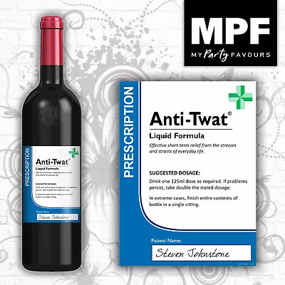 £2.80 • Buy Personalised Birthday Prescription Bottle Label - Wine Gin Vodka Cheap Gift