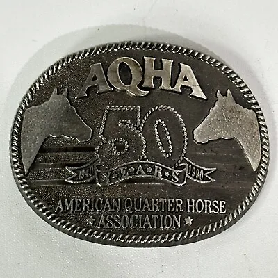 American Quarter Horse Association 50 Years Anniversary 1990 Vintage Belt Buckle • $25