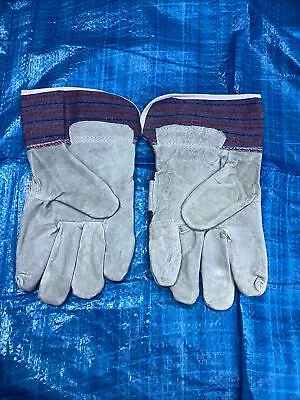 Canadian Solid Leather Rigger Safety Work Gardening Heavy Duty Durable Gloves • £10