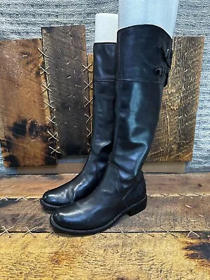 Vince Camuto Womens Black Upper Leather Size 6B 36 VC KEATON Boots Knee High • $28.05