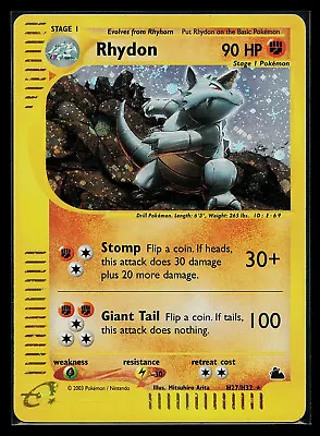 Pokemon Card - Rhydon Skyridge H27/H32 Holo Rare • $79.99
