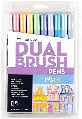 Tombow Pastel Colours Dual Brush Pen 10-Pieces Set 1 Pack 56187 • $59.99