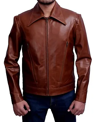 £35.99 • Buy Xmen Wolverine Days Of Future Past Brown Genuine Leather Smart Collared Jacket