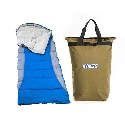 Adventure Kings Right-Hand Zipper Hooded Sleeping Bag + Doona/Pillow Canvas Bag • $64.90