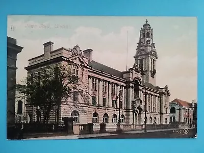 Town Hall Walsall - Old Postcard - Posted 1918 • £3