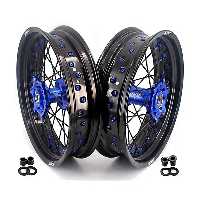 KKE 17  Motard Supermoto Wheels Rims Set Fit Suzuki DRZ400 400E 400S 400SM Blue • $759