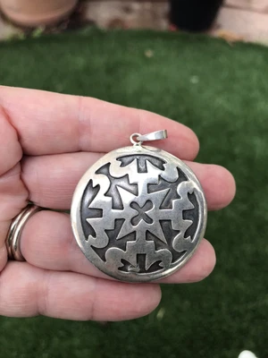 $34 • Buy Vintage Taxco Sterling Silver Aztec Pendant