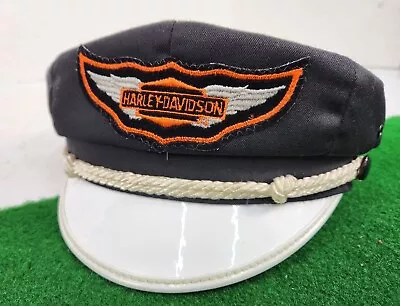 Vintage Harley Davidson Motorcycle Rider Captains Hat 6 1/2 Nice-looking!! • $134.95
