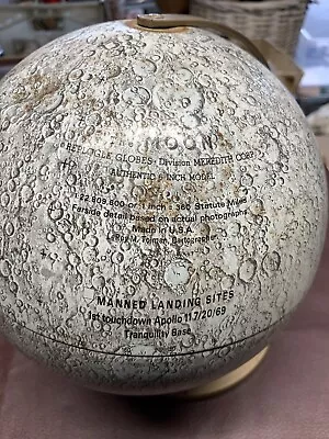 Vintage Replogle 6  Inch Lunar Metal Globe Of The Moon 1969w/ Stand Read • $55