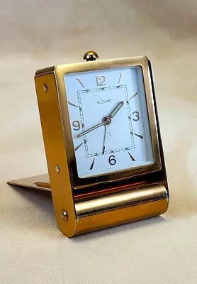 Classic 1960s LeCoultre 8-Day Folding Travel Alarm Clock Rose Gold Plated Case • $419.99