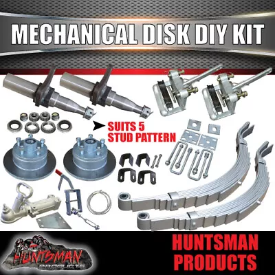 DIY 1400Kg Boat Jet Ski Trailer Kit. Slipper Springs Mechanical Disc Stub Axles • $670