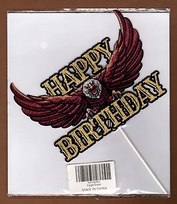 Bald Eagle Happy Birthday 8  Cake Pick Or Flower Pick Patriotic Military Veteran • $7.96