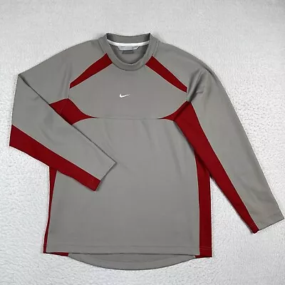 Nike Shirt Mens Medium Gray Vintage Activewear Center Swoosh Pullover Casual • $22