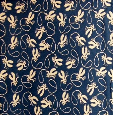35  Cowboy & Lasso On Blue - Michael Miller Fabrics - 1930s Retro Western Ropers • $9.95