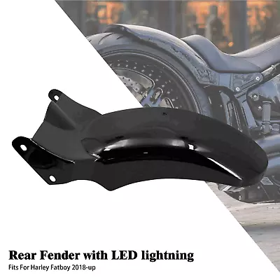 Black Rear Short Fender W/ LED Light Fit For Harley Fat Boy FLFB FLFBS 2018-2023 • $347.79