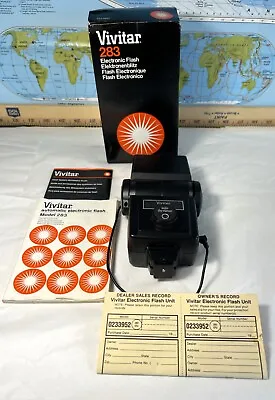 Vivitar 283 Automatic Electronic Flash Auto Thyristor UNTESTED Original Box 1978 • $17.56