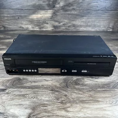 Philips DVD VCR Combo Player 4-Head Hi-Fi VHS Recorder No Remote - Tested • $58.97