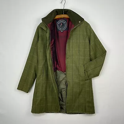 £65 • Buy Rydale Tweed Long Coat Womens 10 Green Check Wool Shooting Country Field Jacket