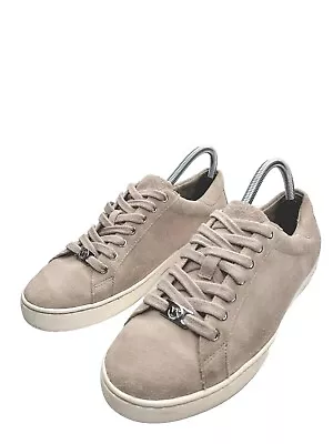 Michael Kors Womens Suede Leather Sneakers Shoes Low Top Lace Up Beige Size 9 • $15.99