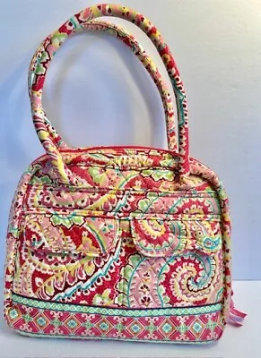 Vera Bradley CAPRI MELON   Handbag BOWLER Satchel Large Purse Zip Around Pockets • $24.99