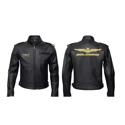 Men's Black GoldWing BIKER Motorcycle Leather Jacket-Handmade JACK • $178.93