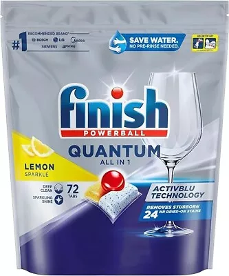 Finish Ultimate All In One Dishwasher Tablets Lemon Sparkle 72 Tablets/AU • $40.99