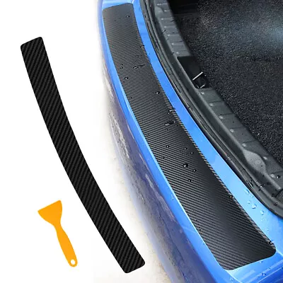 Car Rear Bumper Guard Protector Trim Cover Sill Plate Trunk Rubber Pad Kit Black • $9.02