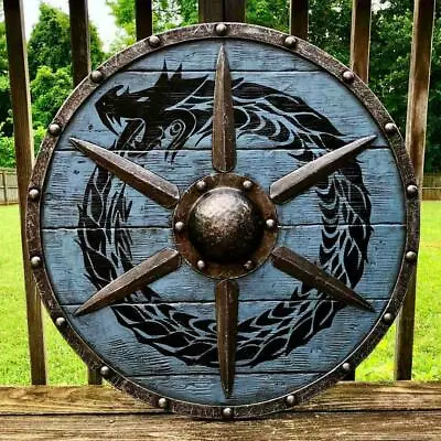 £131.11 • Buy Medieval Ouroboros Battleworn Viking Shield 24'' VIKING Wooden Shield 