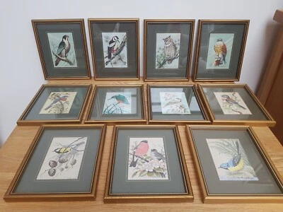 £120 • Buy J&J Cashs Silk Woven Pictures Of Birds Set Of 11