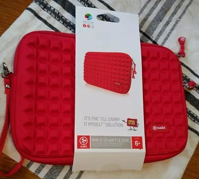 Nabi 2/2S Waffle Case Red With Wrist Strap (WAFFLE-03-FA12) • $13