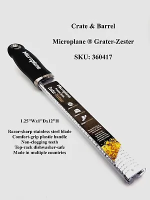 Microplane Premium Series Zester Grater Rouge BLACK 1.25 Wx1 Dx12 H • $11.89