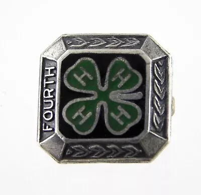 Vintage 4 H Club Four Leaf Clover Fourth Year Lapel Pin 3/8 4-H Brooch HHHH • $9