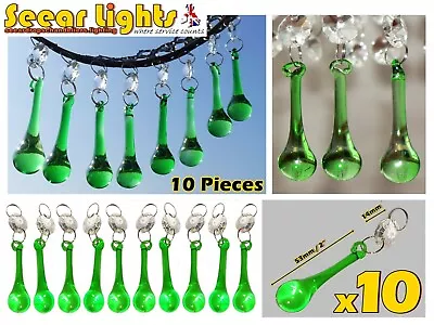 10 Orb Emerald Green Chandelier Cut Glass Crystals Beads Party Droplets Drops  • £24.99