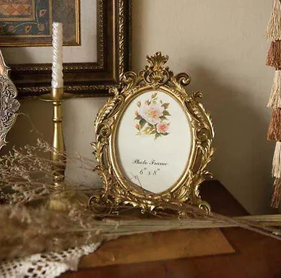 £14.48 • Buy Vintage Ornate Victorian Gold Oval Photo Picture Frame 6 X8  Home Wedding Decor