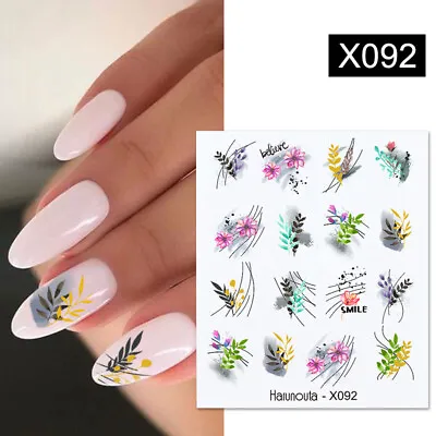 Harunouta Nail Art Stickers Nails Decals DIY Flower Slider Nail Decoration • $1.59