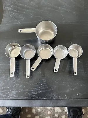 Vintage Stainless Steel Measuring Cups Set Of 6 Clean Q • $19.99